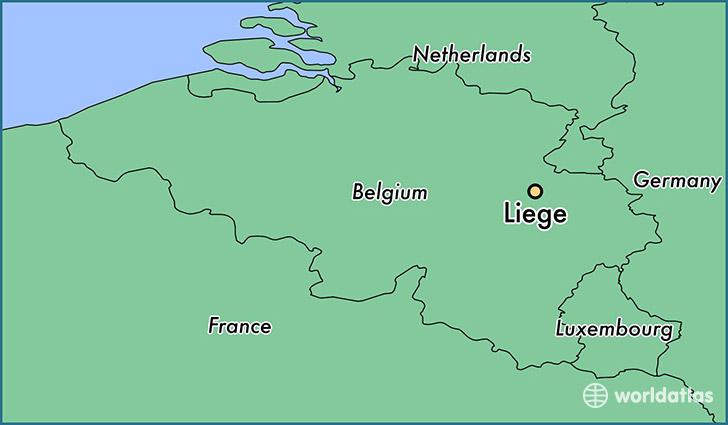 map showing the location of Liege