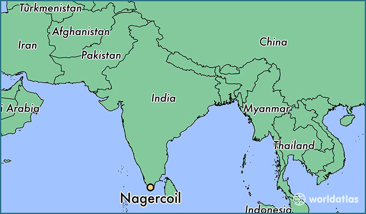 map showing the location of Nagercoil
