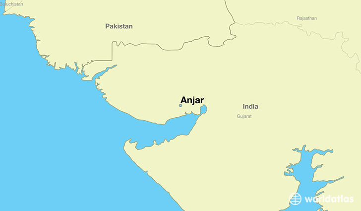 map showing the location of Anjar