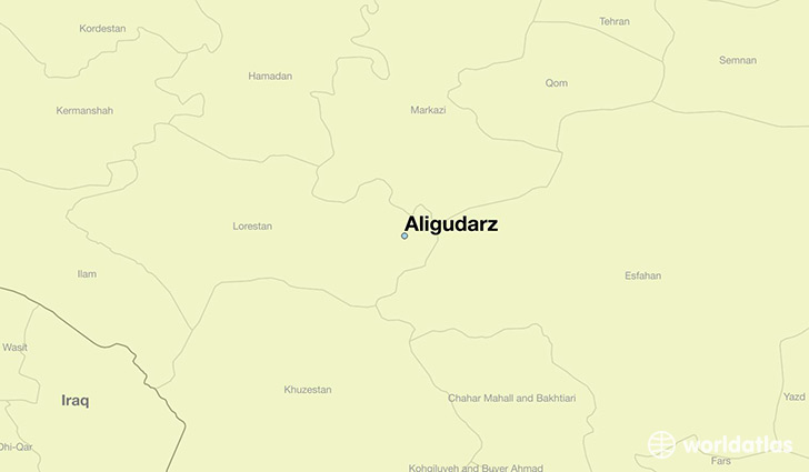 map showing the location of Aligudarz