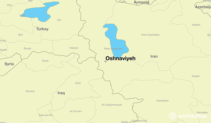 map showing the location of Oshnaviyeh