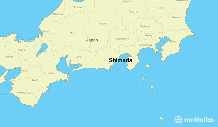 map showing the location of Shimada