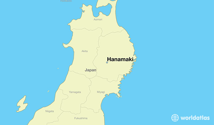 map showing the location of Hanamaki