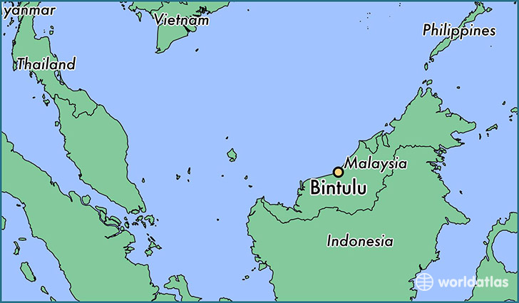 map showing the location of Bintulu