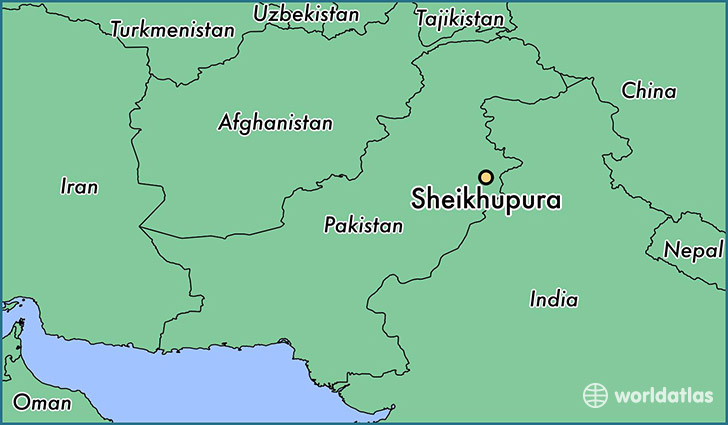 map showing the location of Sheikhupura