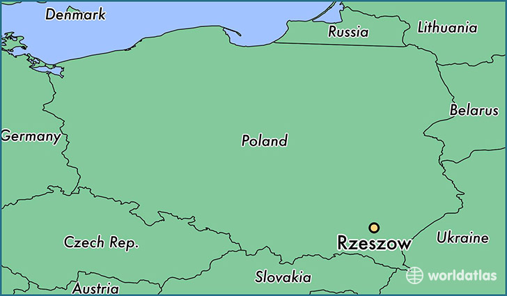 map showing the location of Rzeszow