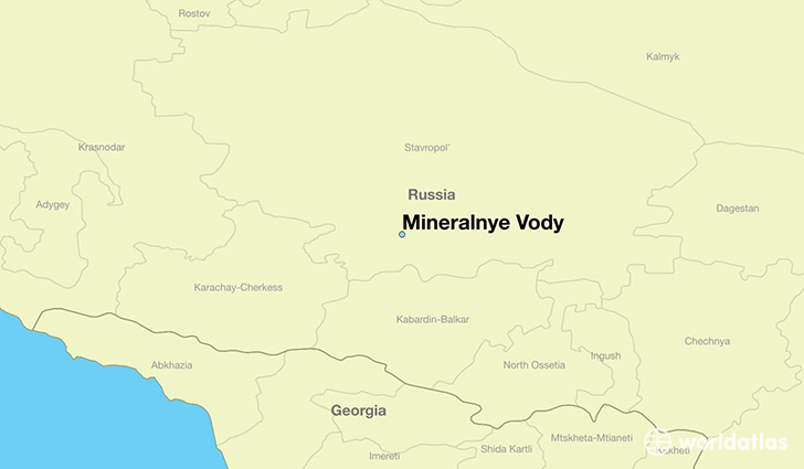 map showing the location of Mineralnye Vody