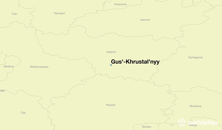 map showing the location of Gus'-Khrustal'nyy