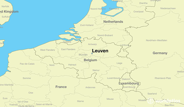 map showing the location of Leuven