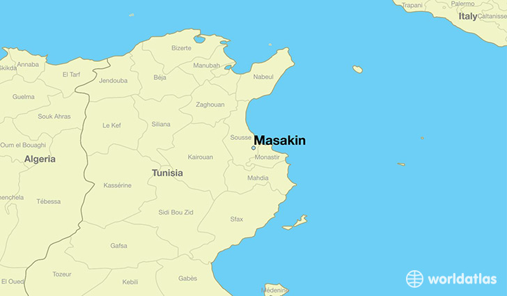 map showing the location of Masakin