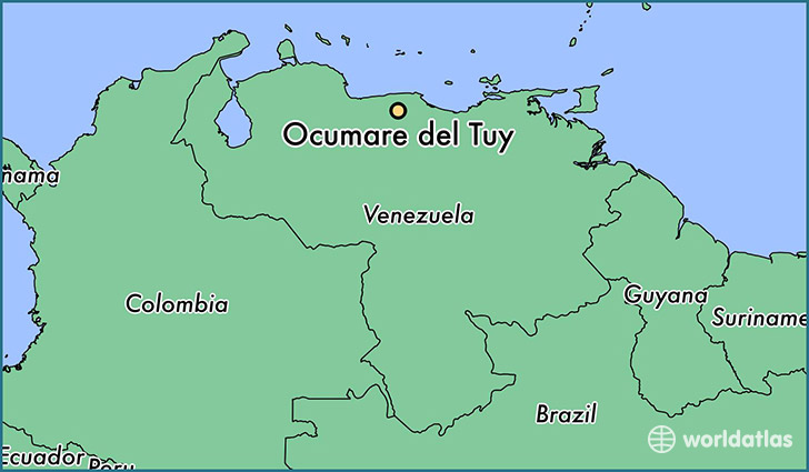 map showing the location of Ocumare del Tuy