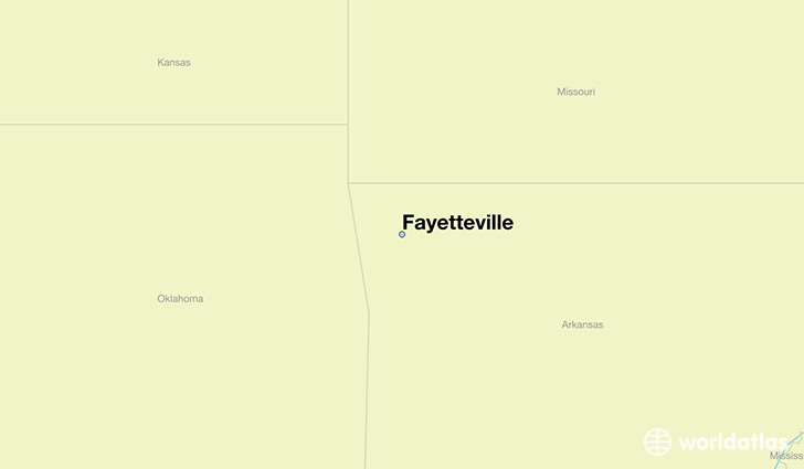 map showing the location of Fayetteville