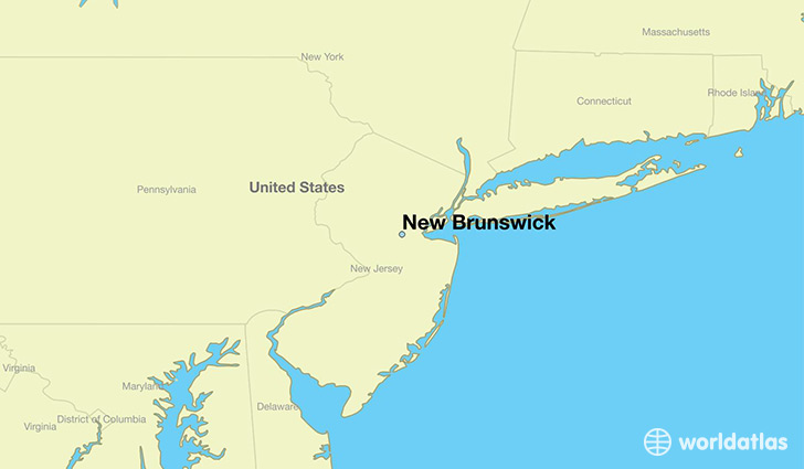 map showing the location of New Brunswick