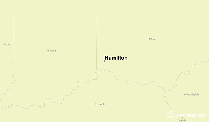 map showing the location of Hamilton
