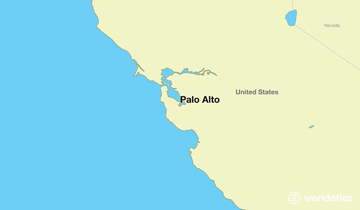 map showing the location of Palo Alto