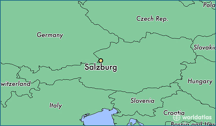 map showing the location of Salzburg