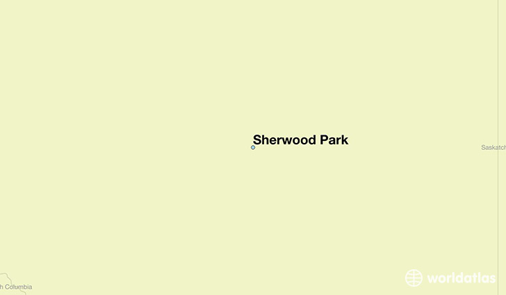map showing the location of Sherwood Park