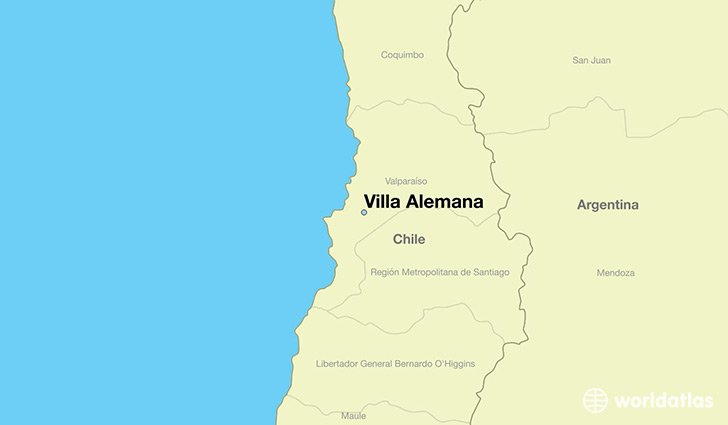 map showing the location of Villa Alemana