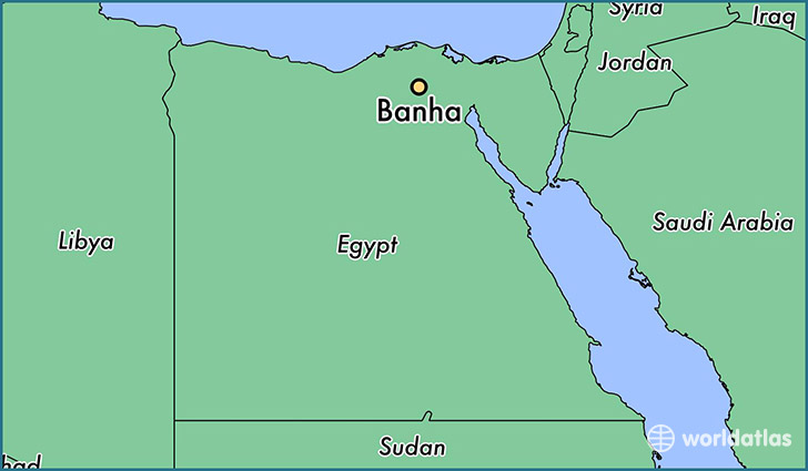 map showing the location of Banha