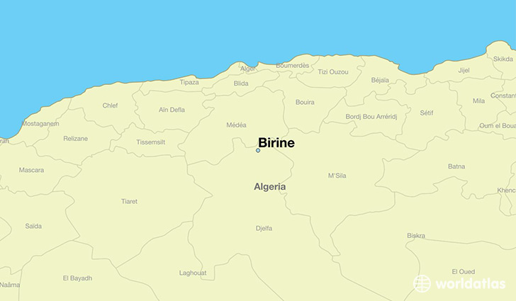 map showing the location of Birine