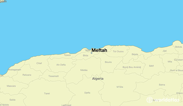map showing the location of Meftah