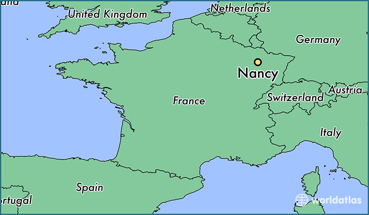map showing the location of Nancy