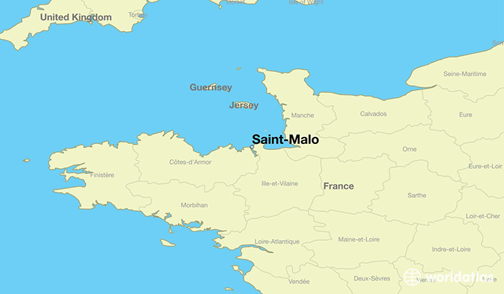 map showing the location of Saint-Malo