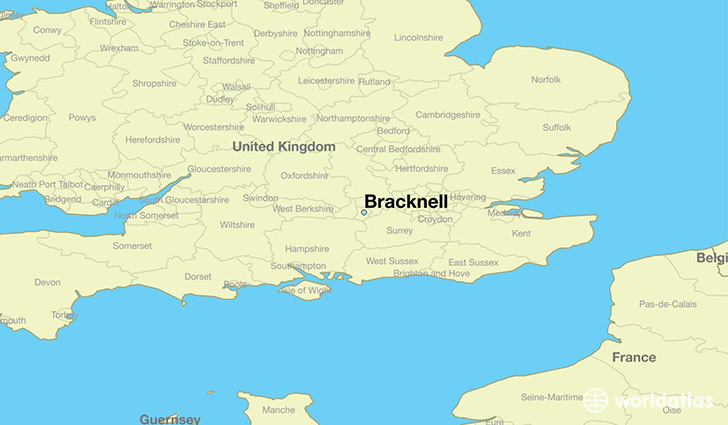 map showing the location of Bracknell