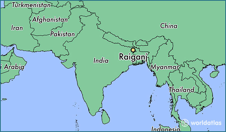map showing the location of Raiganj
