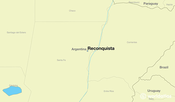 map showing the location of Reconquista