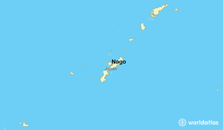 map showing the location of Nago