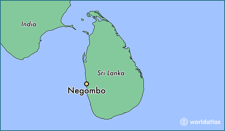 map showing the location of Negombo