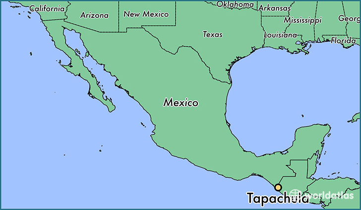 map showing the location of Tapachula