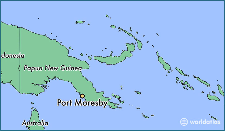 map showing the location of Port Moresby