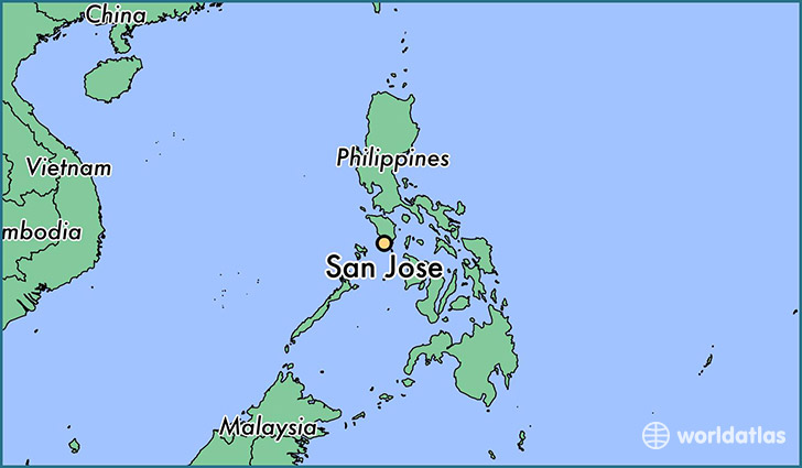 map showing the location of San Jose