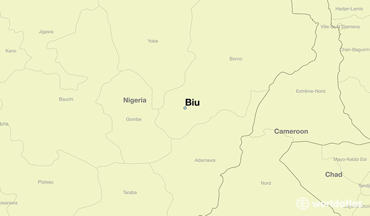 map showing the location of Biu