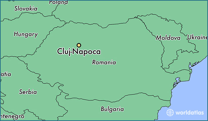 map showing the location of Cluj-Napoca
