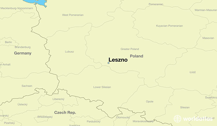 map showing the location of Leszno
