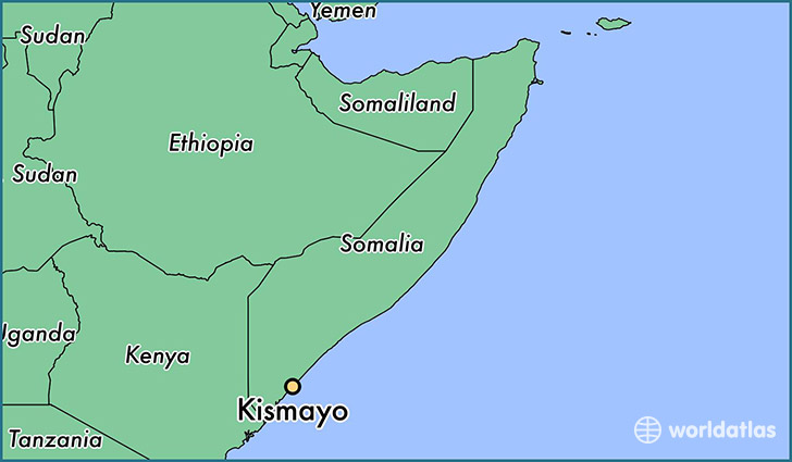 map showing the location of Kismayo