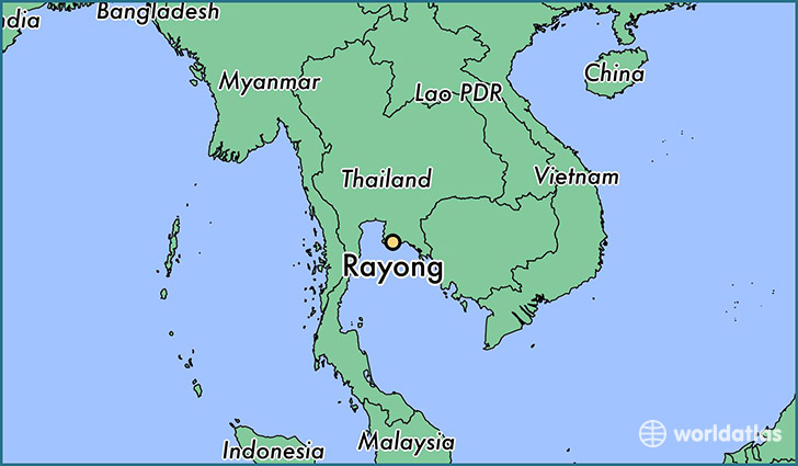 map showing the location of Rayong