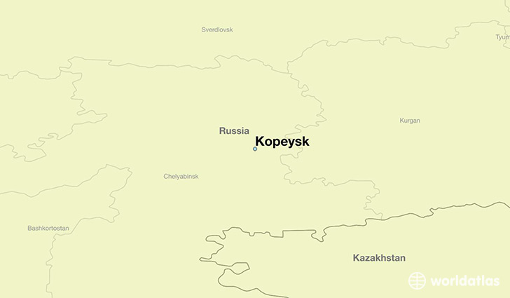 map showing the location of Kopeysk