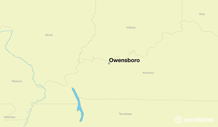 map showing the location of Owensboro