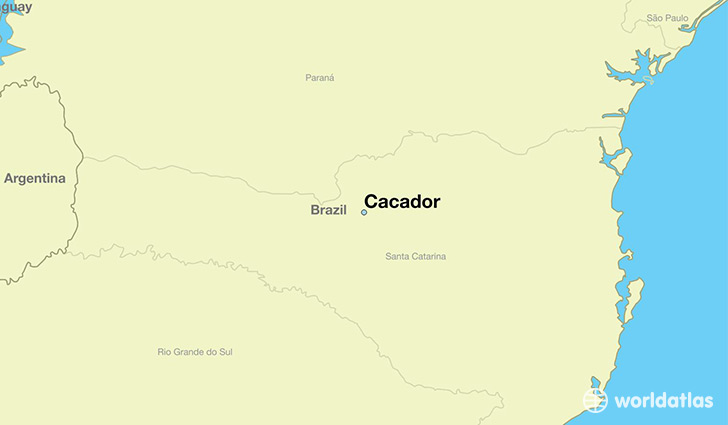 map showing the location of Cacador