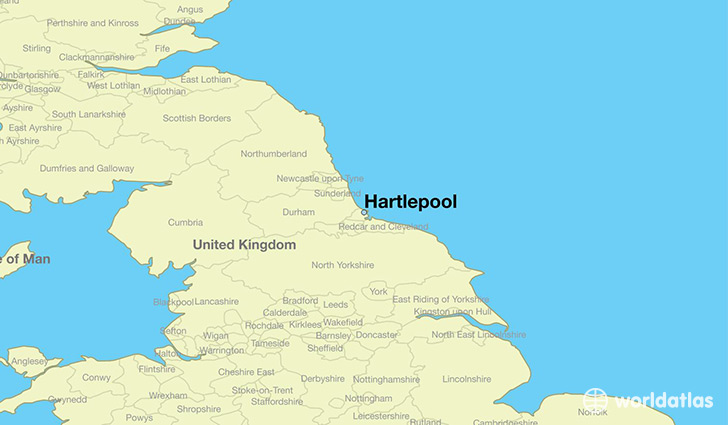 map showing the location of Hartlepool