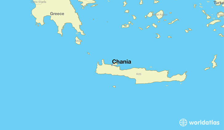 map showing the location of Chania