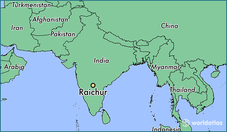 map showing the location of Raichur