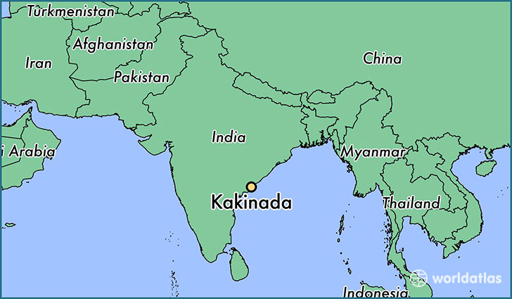 map showing the location of Kakinada