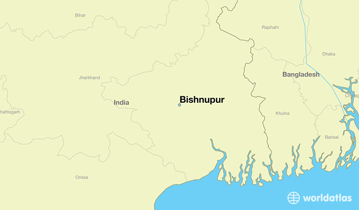 map showing the location of Bishnupur