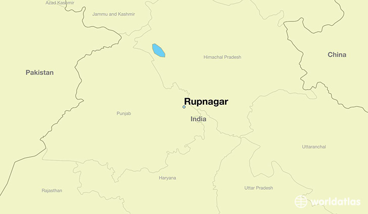 map showing the location of Rupnagar