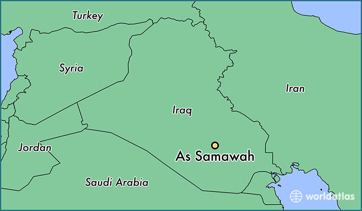 map showing the location of As Samawah
